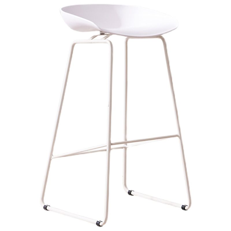 Modern Style Bar-stool Sled Legs with Iron Footrest Low Back Barstool for Kitchen