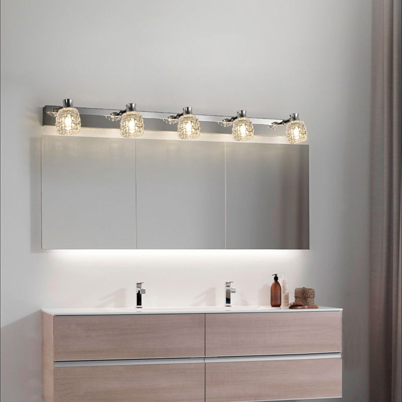 Moderno de maquillaje espejo de maquillaje de baño acero inoxidable acero inoxidable lámpara de espejo simple
