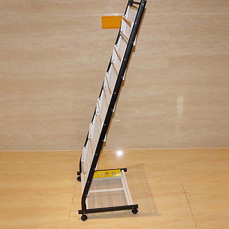 Contemporary Vertical Metal Bookshelf Closed Back Bookcase with Shelves