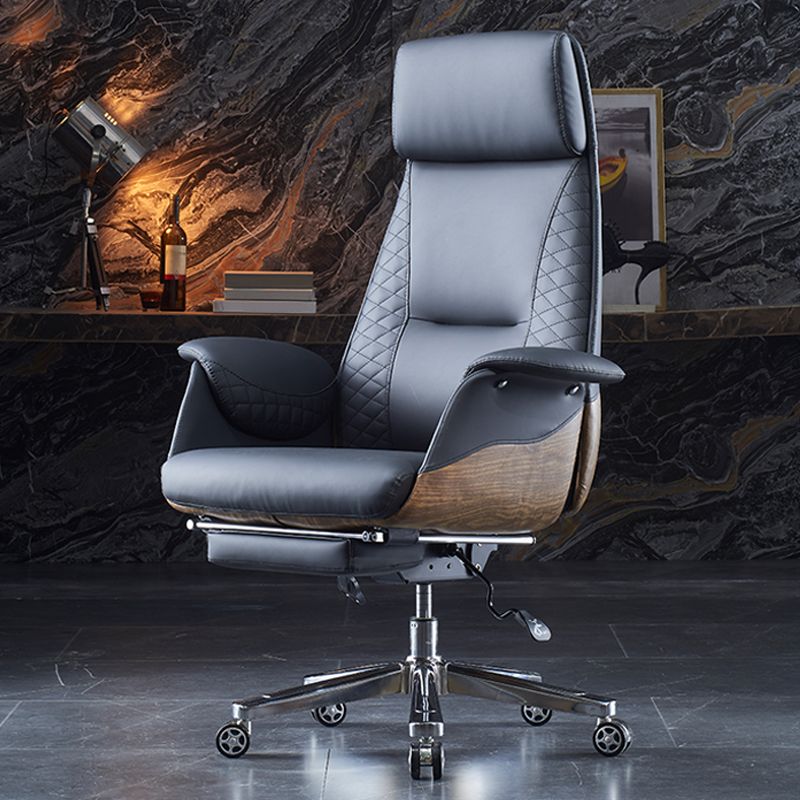 High Back Executive Swivel Office Chair Chrome Metal Frame Modern Ergonomic Task Chair