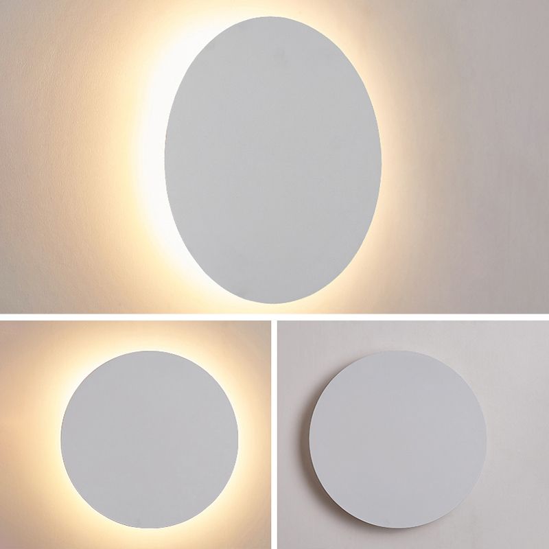 Modern Minimalist Style Round Disc Wall Light Sconces Metal Sconce Lights for Living Room