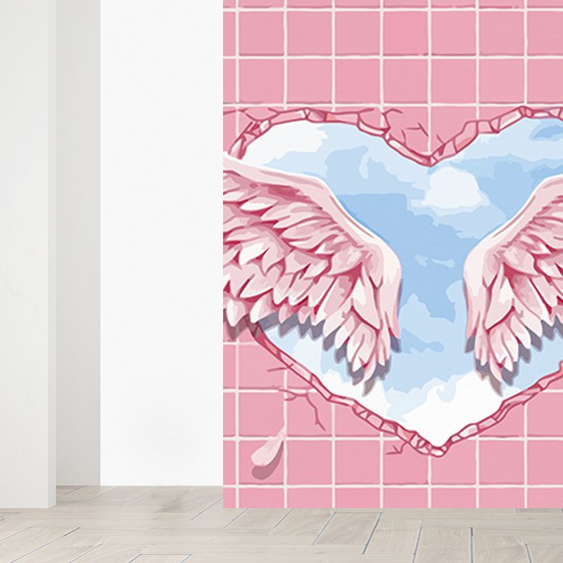 Large Bird Wing Mural Wallpaper Modern Natural Animals Wall Decor in Pastel Color