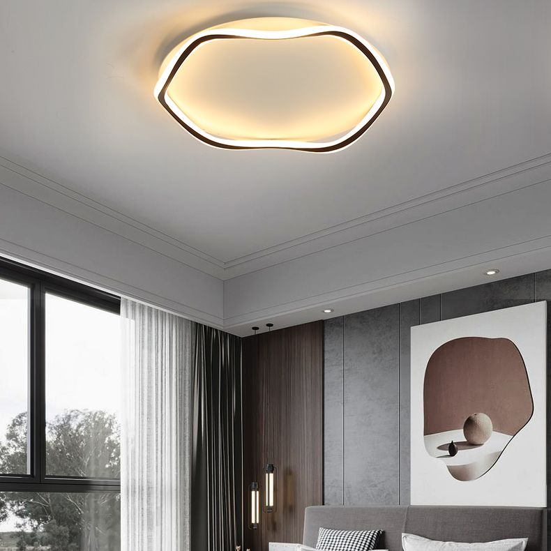Minimalism Metal LED Ceiling Mounted Light Circle 1-Light Flush Light for Bedroom