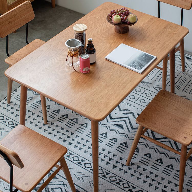 Modern 1/4/5/6 Pieces Dining Set Rectangle Cherry Wood Dining Table for Dining Room