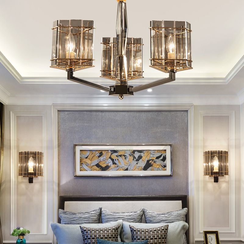 Lámpara de lámpara de lámpara de estilo moderno forma triangular de cristal luz colgante