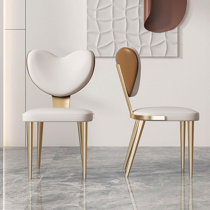 Glam Armless Dining Chairs Gold Stainless Steel Legs Side Chair