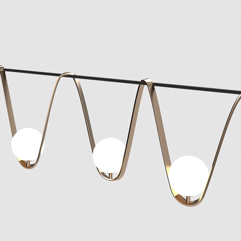 Moderne Inselanhänger Lampen Multi-Head-Restaurant Hanging Lampe Lampen mit Glasschatten