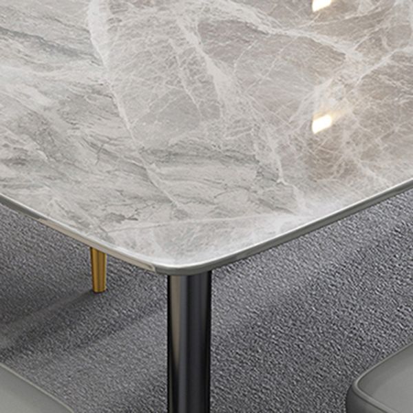 Table à manger en pierre industrielle industrielle table rectangle de base en acier en carbone pour la maison
