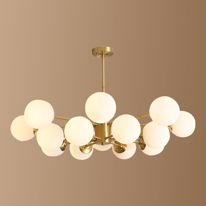 Nordic Glass Chandelier Light Fixtures Restaurant Multi Head Hanging Chandelier