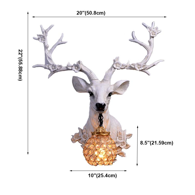 Apparecchiatura da parete a parete di cervo in stile moderno