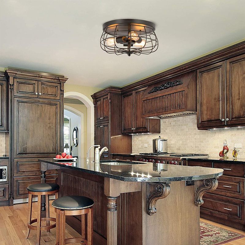 Flush Mount Ceiling Light Industrial Ceiling Mounted Fixture for Living Room