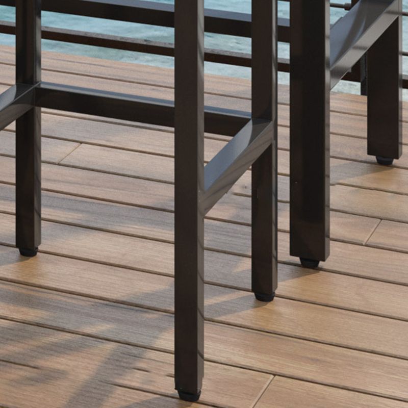 Brown Rectangle Top Bar Table Trestle Base Dining Table for Coffee Room