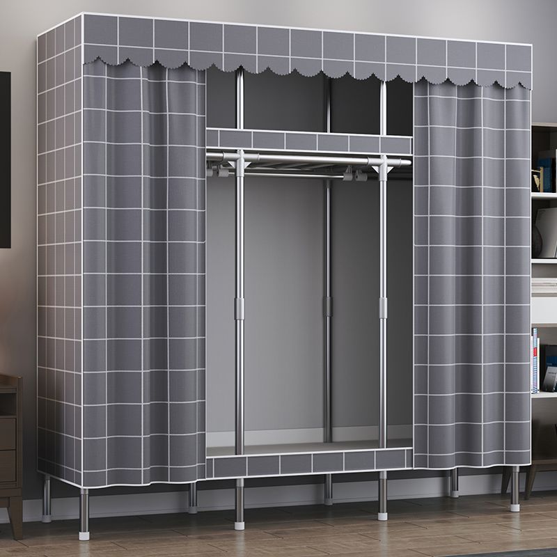 Modern Style Metal Wardrobe Bedroom Wardrobe Closet with Shelves