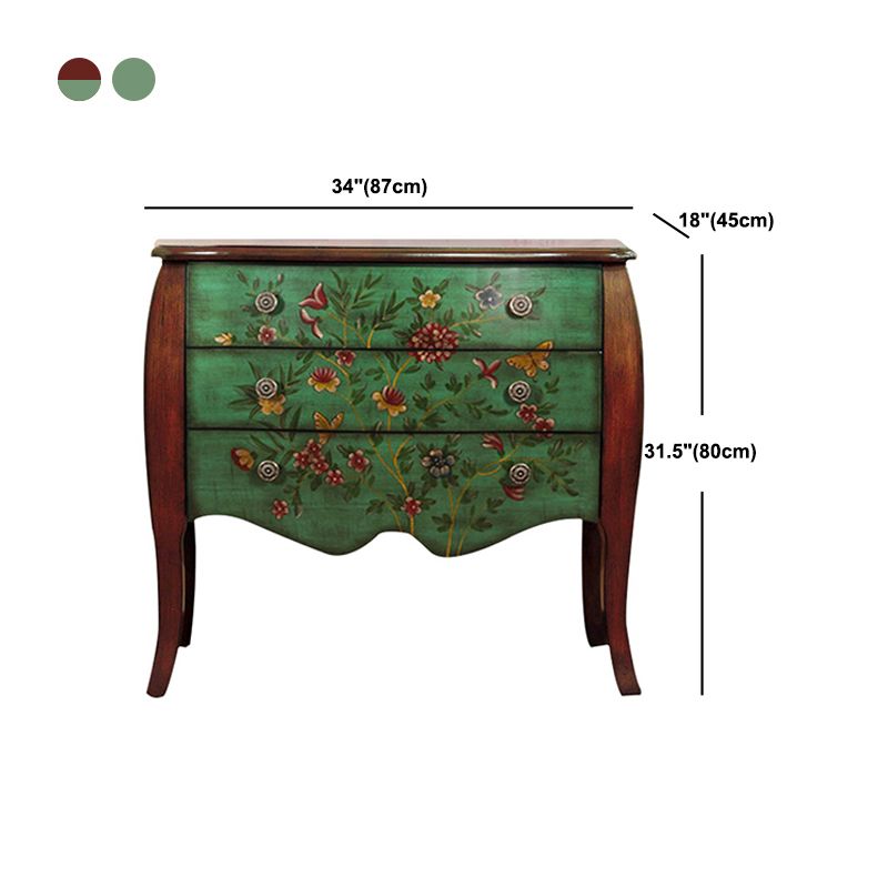 Mid-century Modern Accent Chest with Drawers, Wooden Rectangle Chest