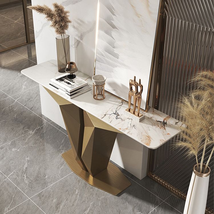 Stone Console Table Modern Rectangular Accent Table , 33.46" Tall