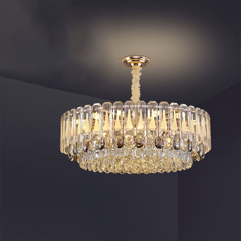 Contemporary Style Geometry Pendant Chandeliers Crystal Chandelier Lights in Gold