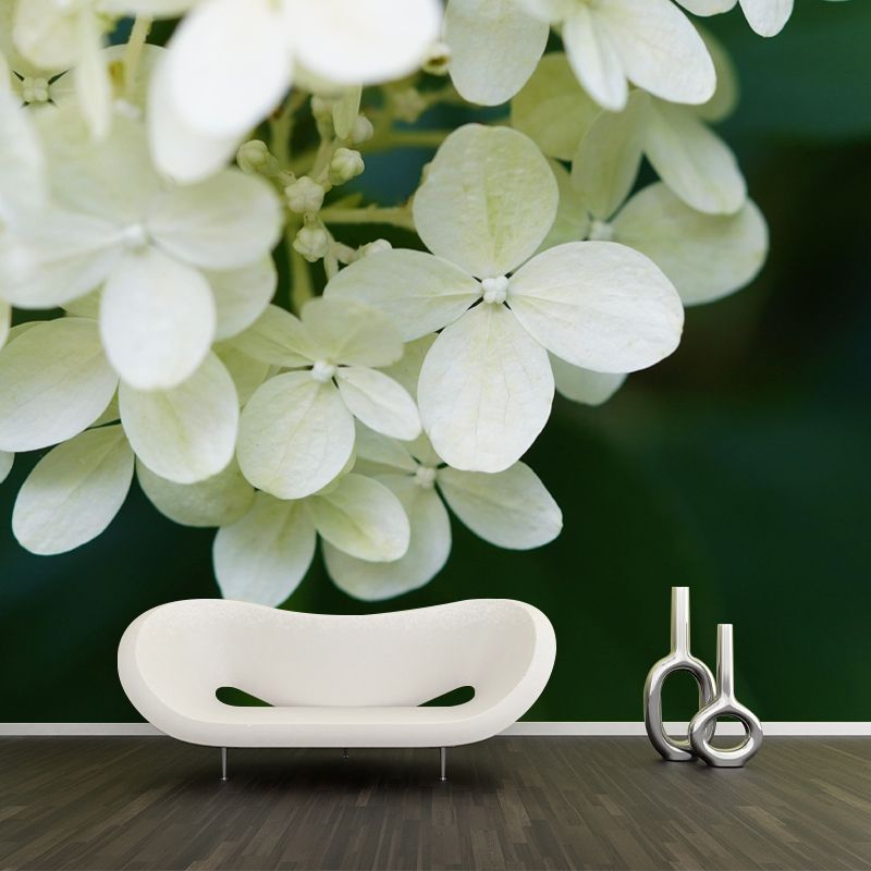 Horizontal Photography Hydrangea Wall Mural for Living Room Girls Women Bedroom