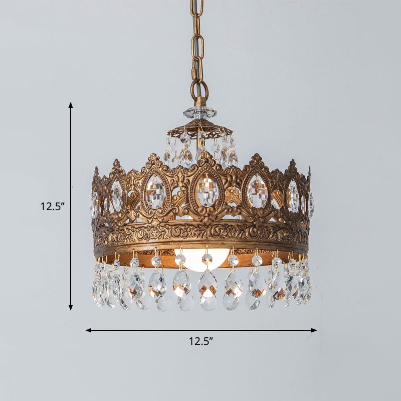 1 hoofd Metallic Hanging Lamp Kit Traditionele geometrische eetkamer Suspensie Hanglamp