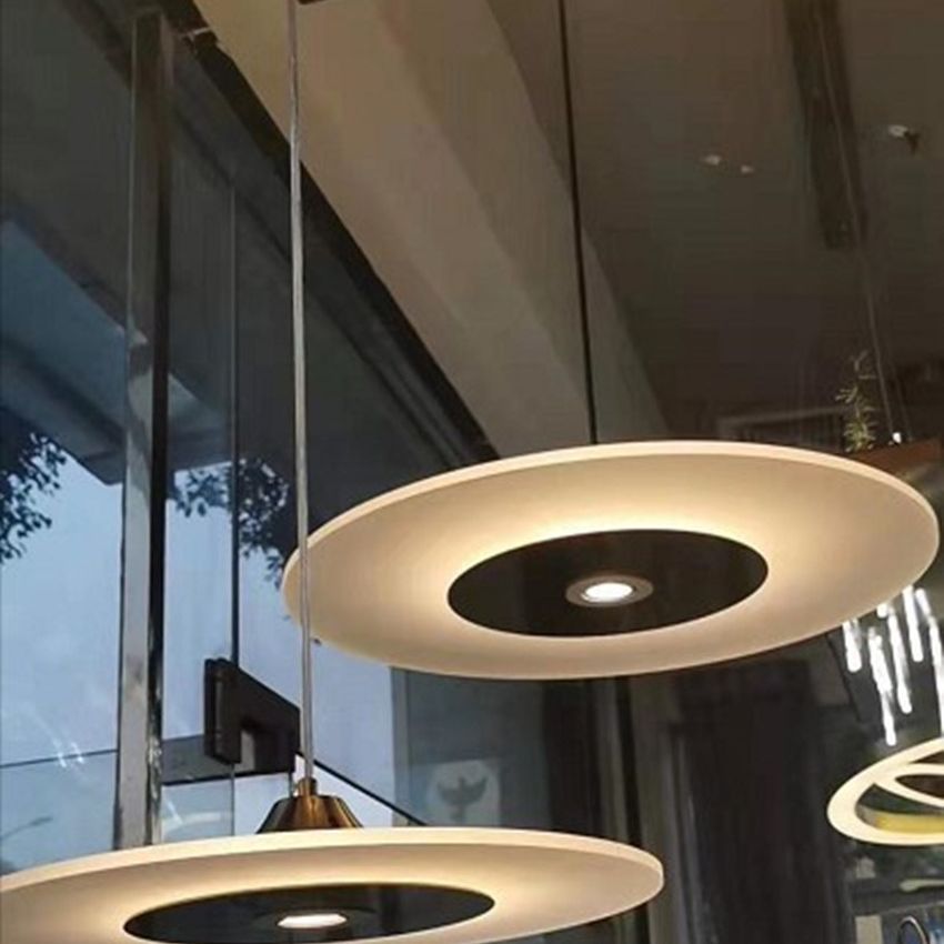 Gouden ronde vorm led hanglamp moderne minimalistische acrylhanglamp voor woonkamer