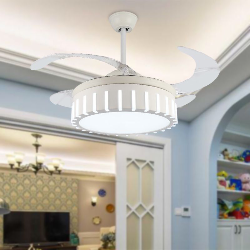 Simple tambour semi-flush lampe à plafond métallière