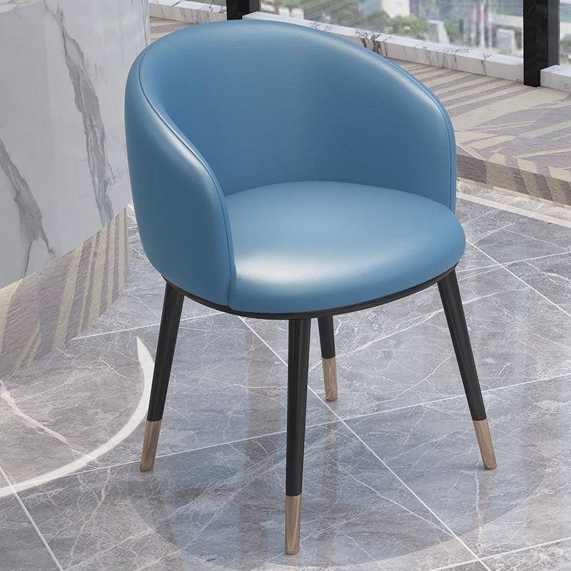 Modern Armless Task Chair Faux Leather Low Back Home Office Chair