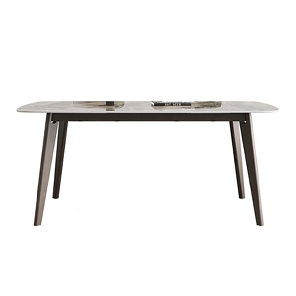 Contemporary Sintered Stone Dining Table Solid Wood Dining Table with 4 Legs
