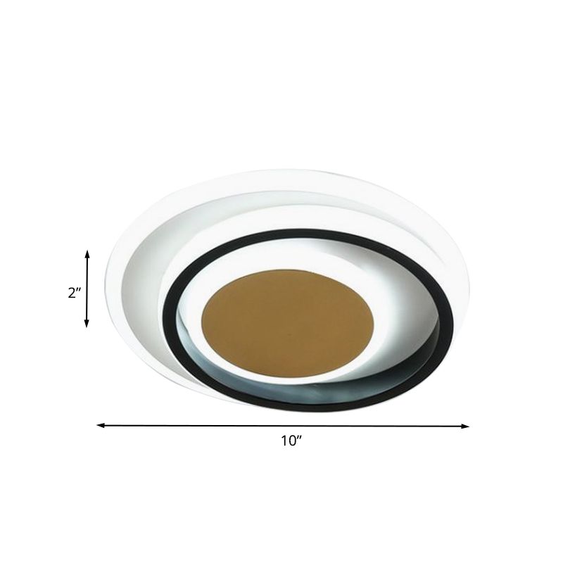 Square/Round Flushmount Lighting Modernism Acrylic White and Black LED Flush Lamp Fixture