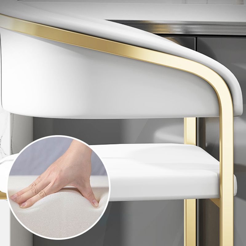 Glam Style Bar Stool Leather Gold Frame Counter Stool for Bristol