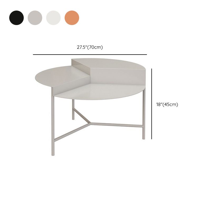 Mid-Century Modern Round Coffee Table with 3 Legs in Iron Cocktail Table