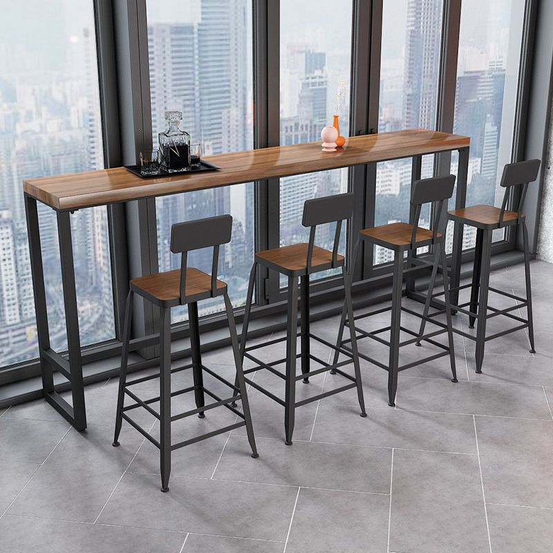 Solid Wood Counter Height Set Rectangle 1/2/5 Pieces Glam Pub Table Set