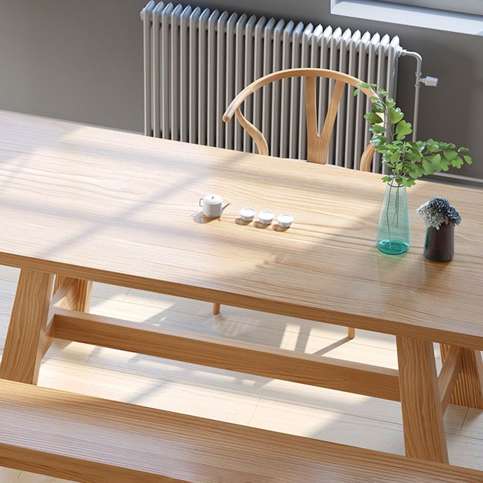Mesa de comedor rectangular moderno Mesa de comedor de madera sólida para la cocina para la cocina