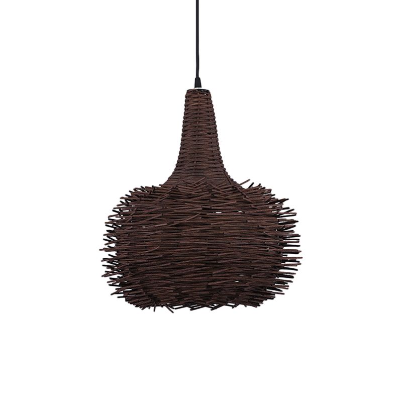 Bruin vogelnest hangende hanger rustiek 1 licht bamboe suspensielamp voor woonkamer theehuis