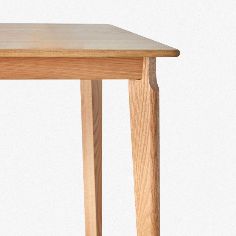 Mesa de comedor de madera maciza de estilo contemporáneo, mesa rectangular con base de madera de 4 patas para el hogar