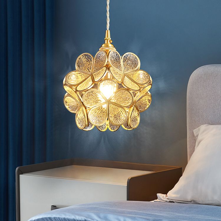 Verre Sphérique Shade Hanging Lights Modern Style 1 Tête Hanging Mount Fixture For Dining Room