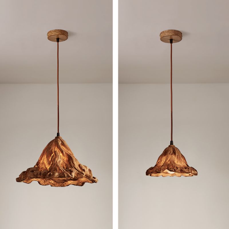 Décor décor lotus feuille en forme de pendentif en résine à manger lampe de suspension de plafond