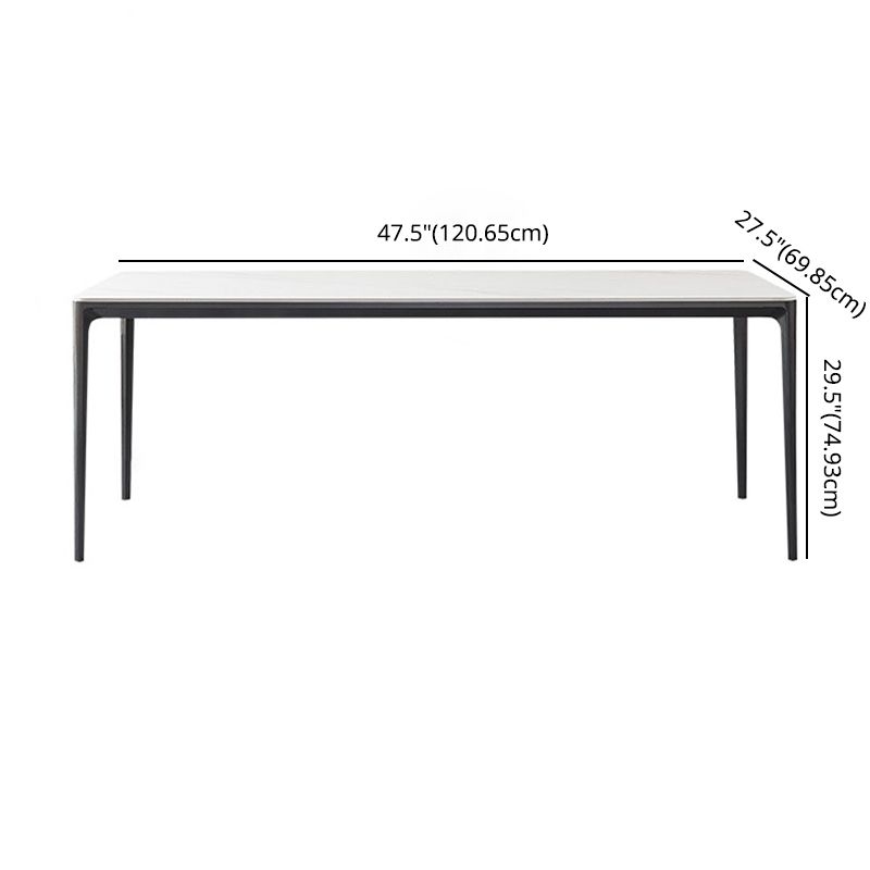 Minimalist Style Dining Table Set with Sintered Stone Table and PU Chairs