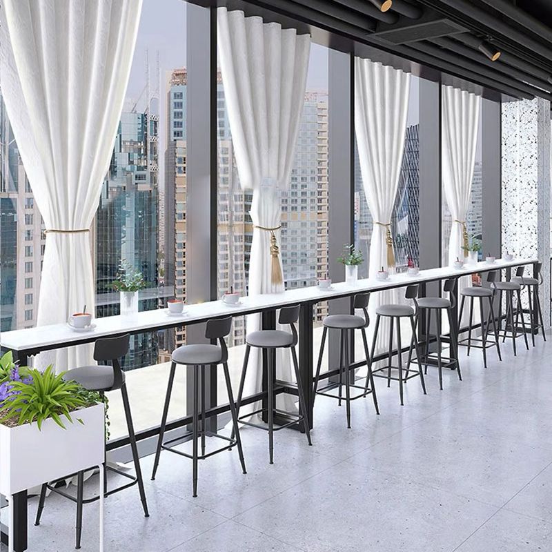 Rectangle Industrial Style Bar Table 42-inch Height Iron Pedestal Bistro Table