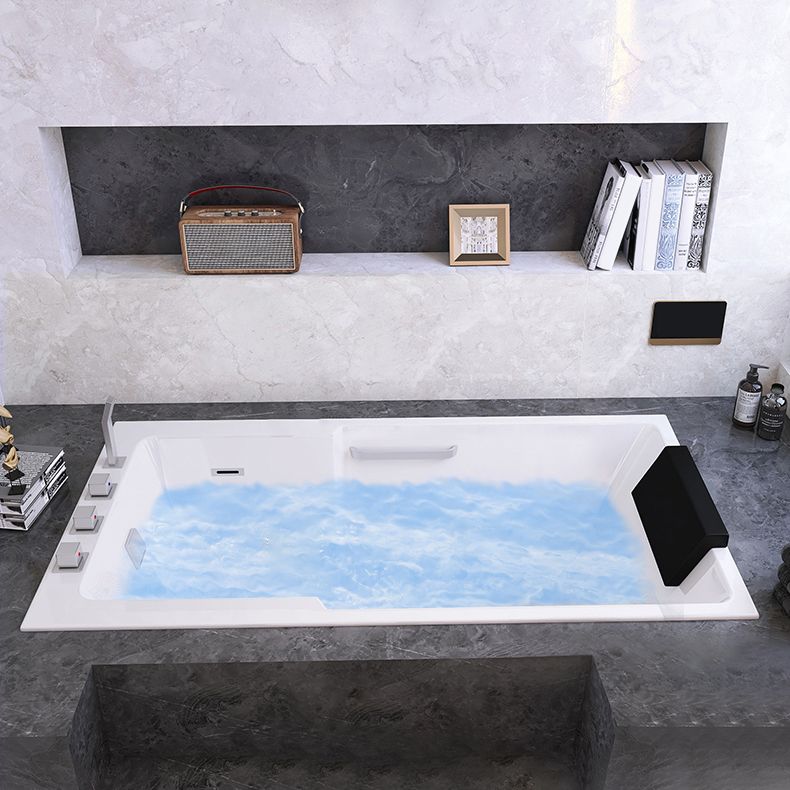 Modern Soaking Acrylic Bathtub Rectangular Drop-in White Bath