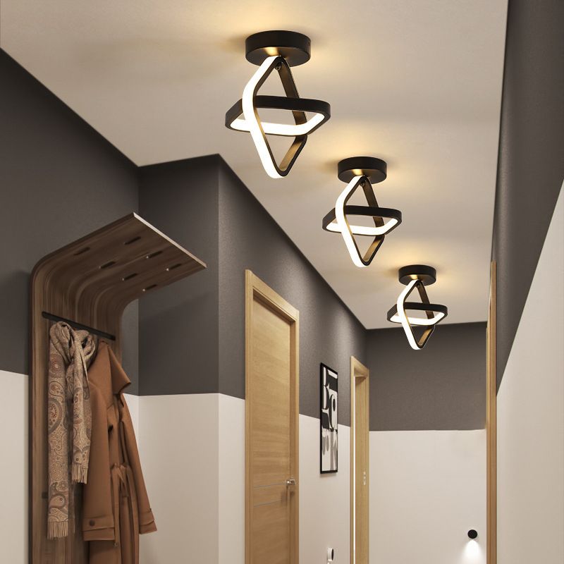 Geometric Shade 2-Lights Modern Style Flush Mount Ceiling Lighting Fixture