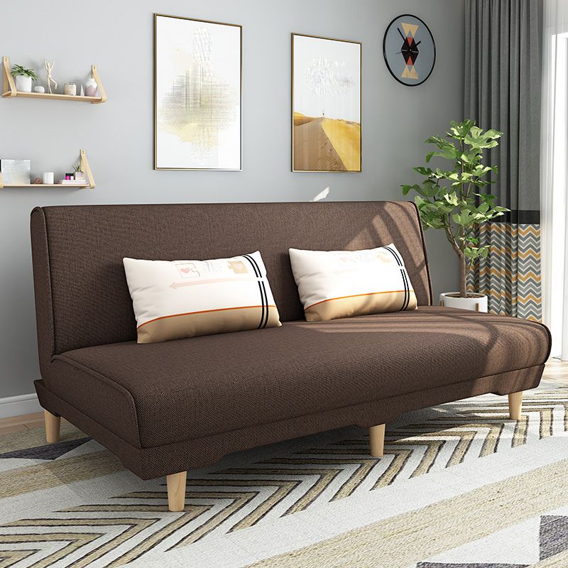 Modern Cotton Blend Armless Sofa Tight Back Couch with Pillow Included