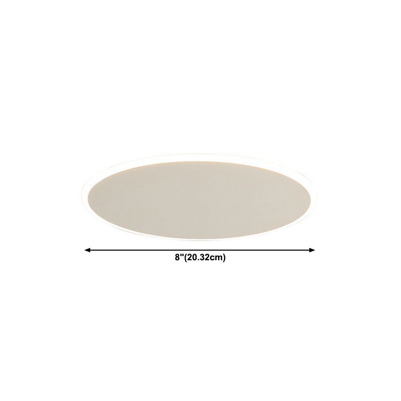 White LED Flush Mount Modern Metal Circle Ceiling Mounted Fixture for Bedroom