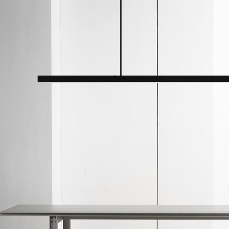 Luci a sospensione contemporanea per l'isola di cucina Linear Lighting Island Lampade in nero