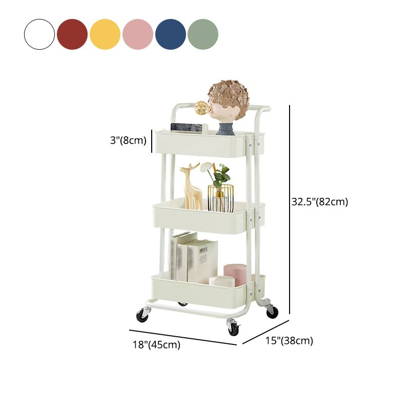 Metal Contemporary Etagere Bookshelf Vertical Open Bookcase with Caster Wheels