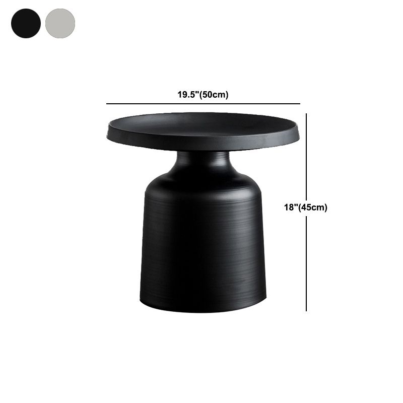 Metallic Pedestal End Table Mid-Century Round Side Side Table