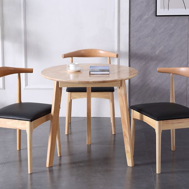 Mesa de comedor de madera maciza de estilo moderno con 3 patas para uso en el hogar
