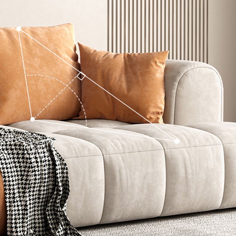 Modern Style Sofa Suede Material Embedded Armrest Cushion Back Sofa Bed