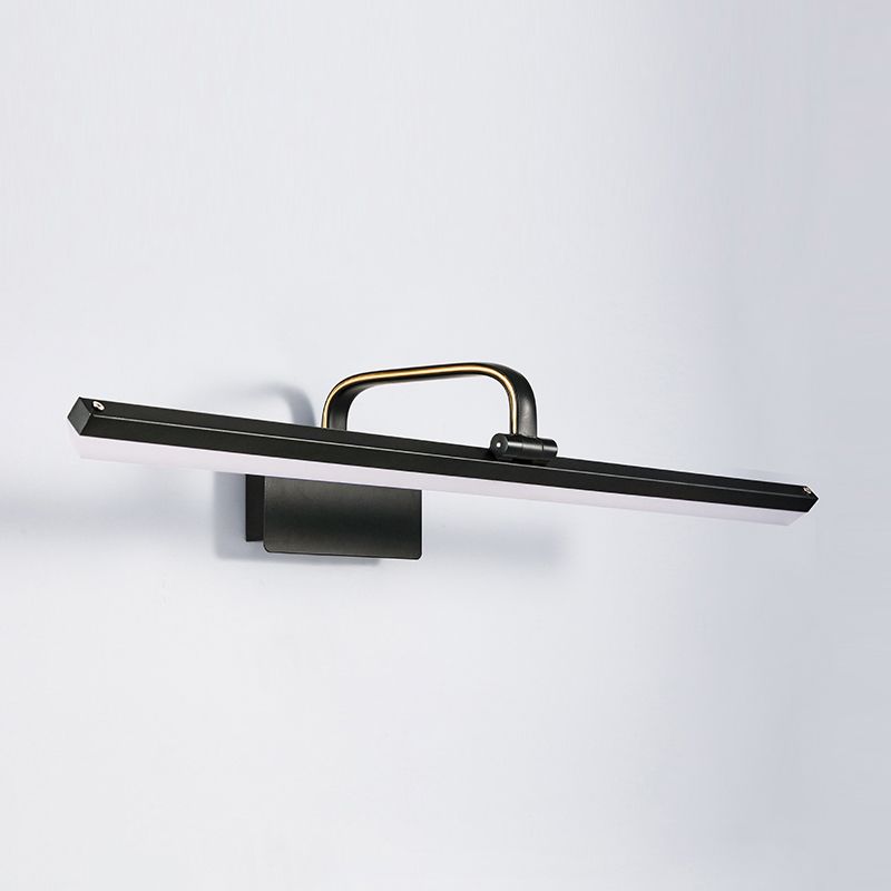 Linear Shade Metal Wall Sconce Modern 1-Light Mirror Wall Mount Lighting