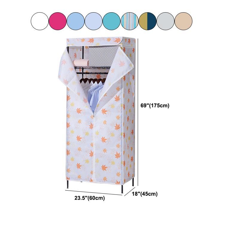 Contemporary Style Wardrobe Metal Wardrobe Closet with Adjustable Shelves