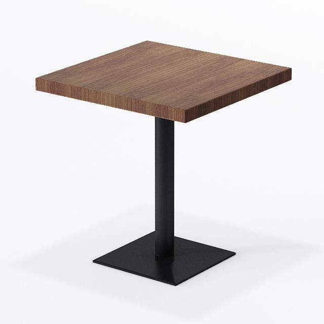 Mesa de comedor industrial Mesa de madera maciza de pino con base negra para la cena de cocina en casa