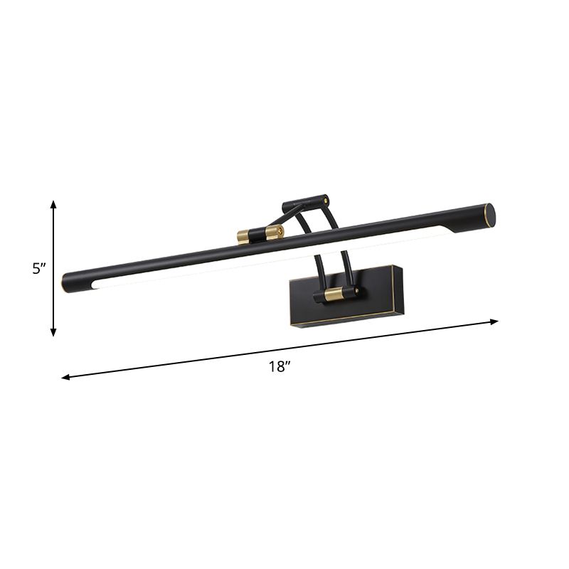 Lineaire spiegelkast Wall ijdelheid Licht metaal LED Hedendaagse SCONCE LICT -armatuur in zwart